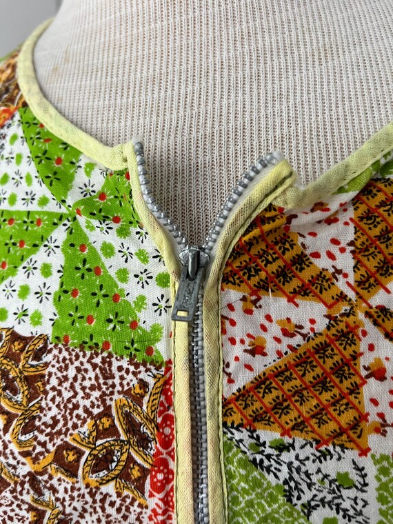 Vintage Smock Apron Patchwork Pattern Country Far… - image 3