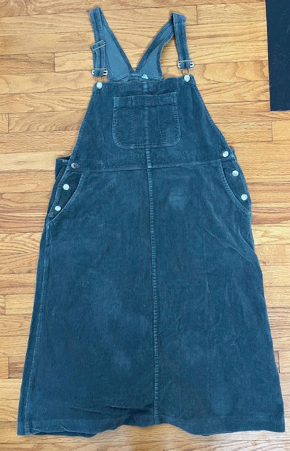 Smith &Hawkens Overall Dress Wide Wale Corduroy Size Large Retro Adjustable Coverall