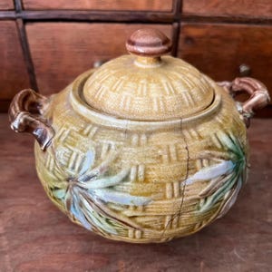 Vintage Magolica 19th Century Sugar Bowl