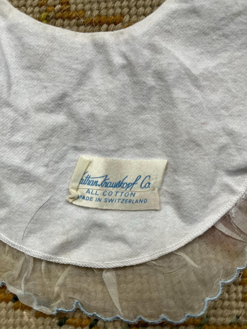 Vintage Nathan Krustoph Co. of Switzerland Baby Bib Christening Bib ...