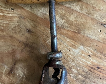 Antique wooden Handle Corkscrew Bottle Opener Vintage Barware