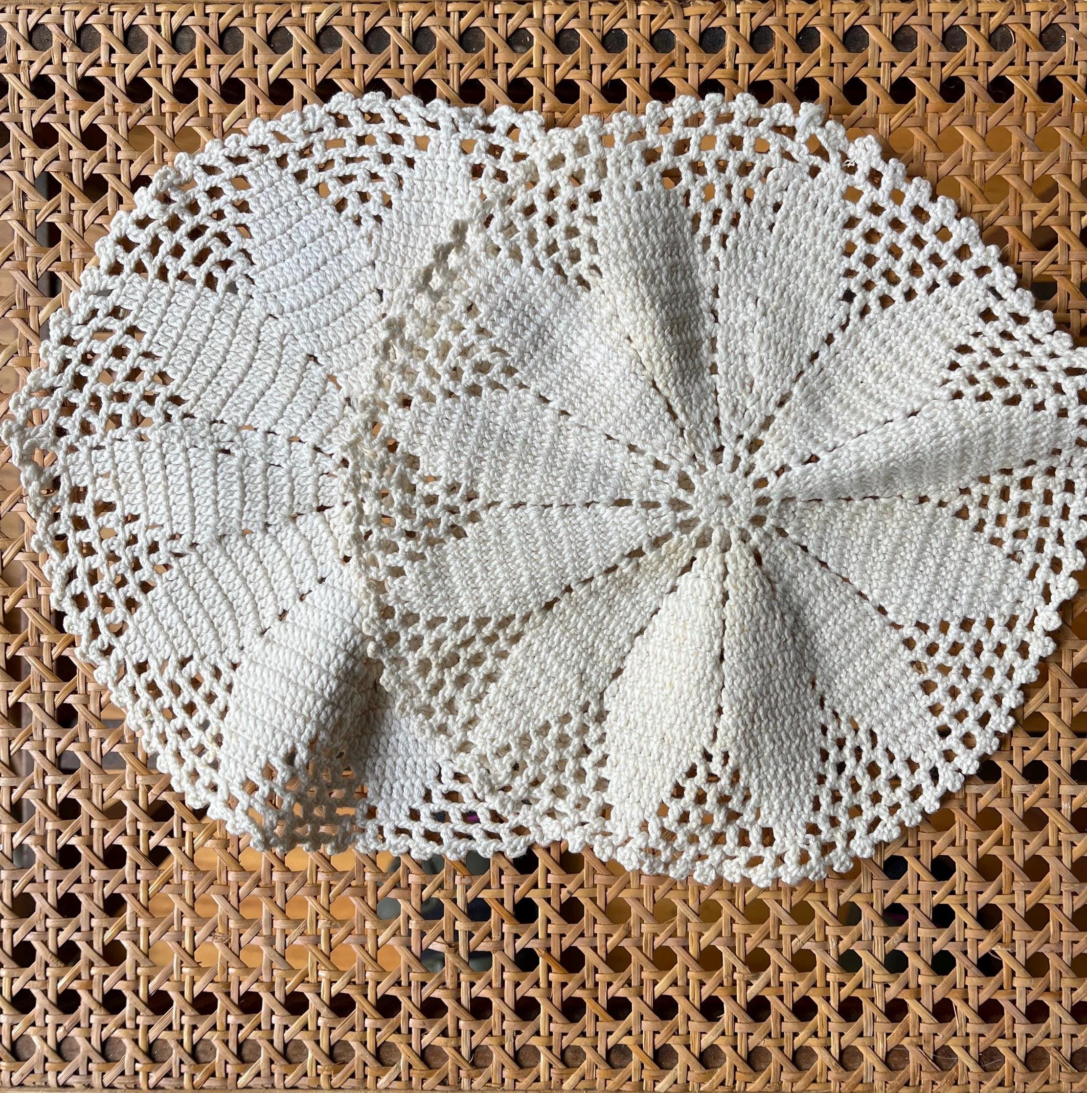 ヴィンテージ クロシェ編み ドイリー 2点セット コットン 1950年代