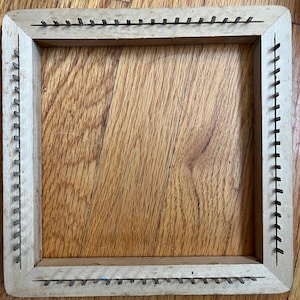 Vintage Wood and Metal Poatholder Loom 18 peg crafting tool