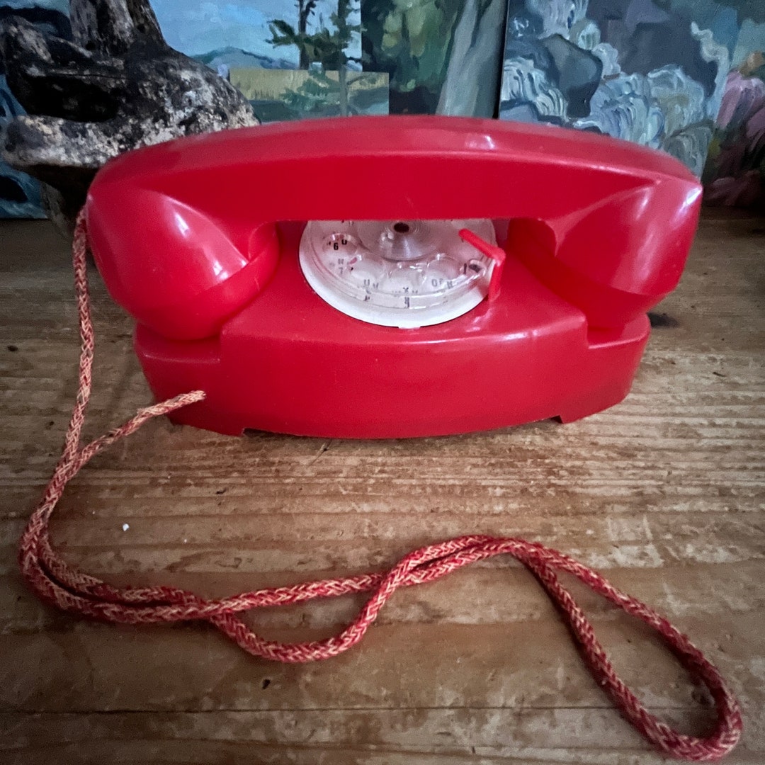 Vintage Toy Princess Phone Collectible Toy Rotary Dial Phone Plastic