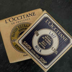 Vintage L’Occitane verbena soap 3.5 oz bar and 1.7 oz lait bar