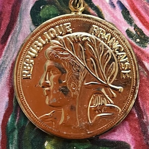 Republique francaise gold coin necklace - Etsy 日本