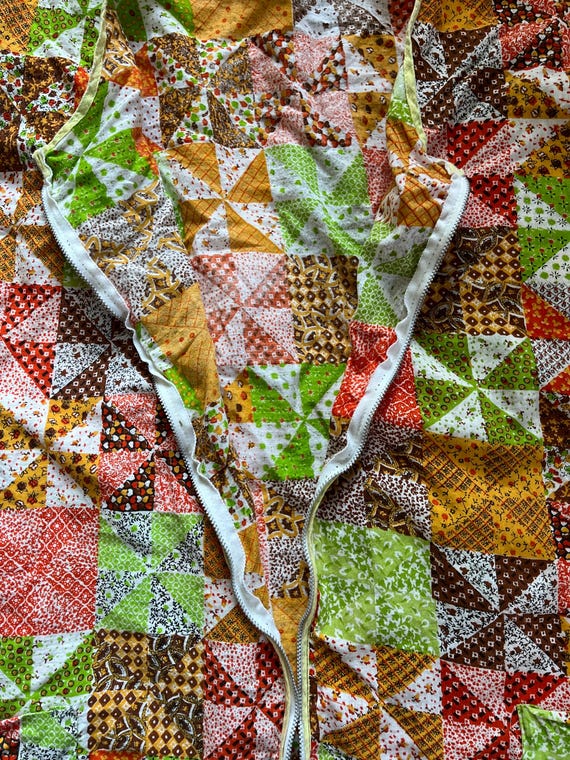 Vintage Smock Apron Patchwork Pattern Country Far… - image 8