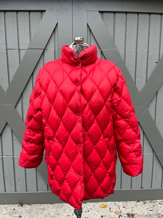 Vintage Moncler Down Puffer Jacket Retro Red Mediu