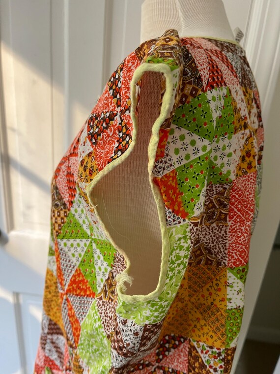 Vintage Smock Apron Patchwork Pattern Country Far… - image 4