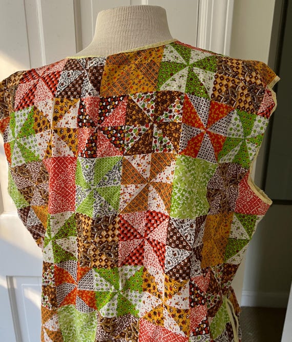 Vintage Smock Apron Patchwork Pattern Country Far… - image 5