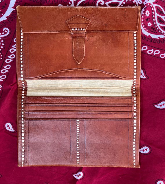 Wallet Vintage Leather Hand tooled Bifold  Leathe… - image 2