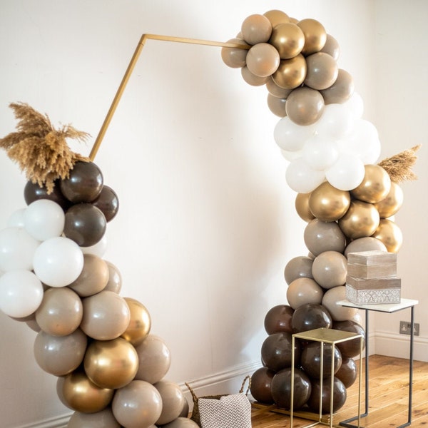 Mocha Boho Balloon Arch Kit / Brown Balloon Garland / Wedding Balloon Arch / Birthday /Boho Party Decorations/ Wild One / Mocha /Chrome gold