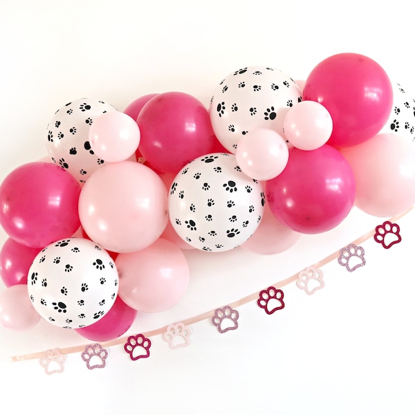 Pink Paw Patrol Balloon Garland Kit | Bithday Girl Arch | Fuchsia Balloons | Paw Balloon Print |Birthday Girl Backdrop|Skye|DIY Balloon Kit