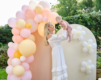 Daisy Birthday Balloon Arch Kit /Balloon Garland/Biodegradable /Flower Party/Summer Birthday Girl / DIY Balloon Arch / Mustard / Pink / Mint