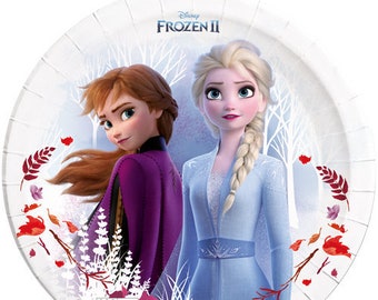Platos Frozen 2 de 23cm para Fiestas Cumpleaños y Decoraciones