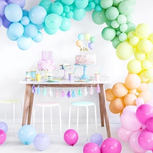 Baby Blue Balloon Arch// Blue Balloon Garland/ First Birthday Boy /Backdrop/Party Decoration/ Baby Shower/ White/ Rose gold image 2