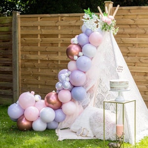 Lilac Pink Balloon Arch Kit /Matte Pastel Pink Garland /Birthday Girl/ Chrome Rose Gold / Matte Balloons/ DIY Balloon Arch / First Birthday
