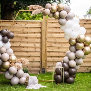 Boho Mocha & Gold Balloon Garland Kit/Boho Birthday Balloon Arch/Wedding Balloon Arch/Big Birthday/Boho Party Decorations/Mocha Chrome gold