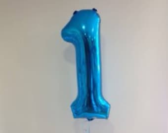 Blue 1st Birthday Party Balloon. One Balloon. First Birthday Boy. Foil Balloon.Party Decorations. Blue Foil. Birthday Party Wall Decoration.