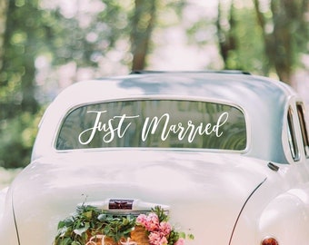 Just Married Wedding Car Sticker //White Wedding// Wedding Car Decoration// Gold Wedding //Wedding Decorations // Car Sticker // Wedding Day