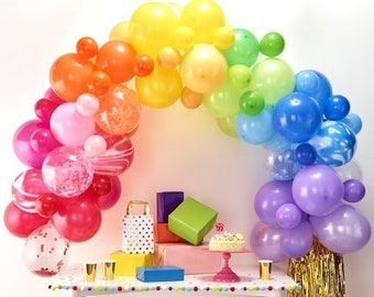 Kit arco di palloncini arcobaleno: ghirlanda per sfondo per feste di compleanno