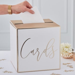 Colored Card Box - Gold, Rose Gold, Burlap, Silver, Black & White