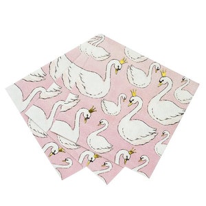Swan Cocktail Napkins // Table Decoration // Party Supplies // Tableware //Birthday Party // Party Decoration // Princess // Hen do