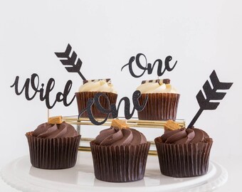 Wild One Cupcake Toppers First Birthday Party Decorations Etsy