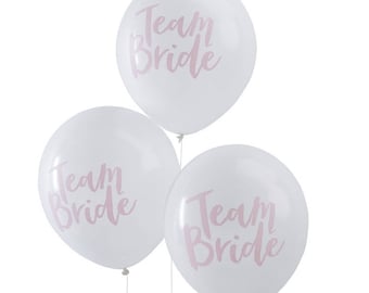 HEN PARTY BALLOONS Pink and white. Team Bride Balloons. Hen Party. Bride to Be. Engagement Party. Stylish Party Decorations