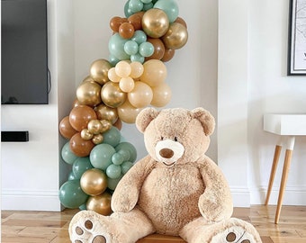 Sage Green & Gold Balloon Garland Kit|White Sand Balloons | Sage Baby Shower|First Birthday Balloons|Sage Party Decoration|Balloon Garland