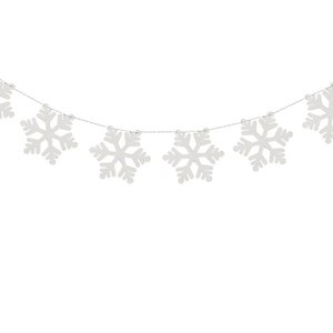 White Christmas Wooden Slowflake Garland// White Christmas/ Wall Banner /Christmas Banner /Party Decoration/Party banner/Snowflake garland image 2