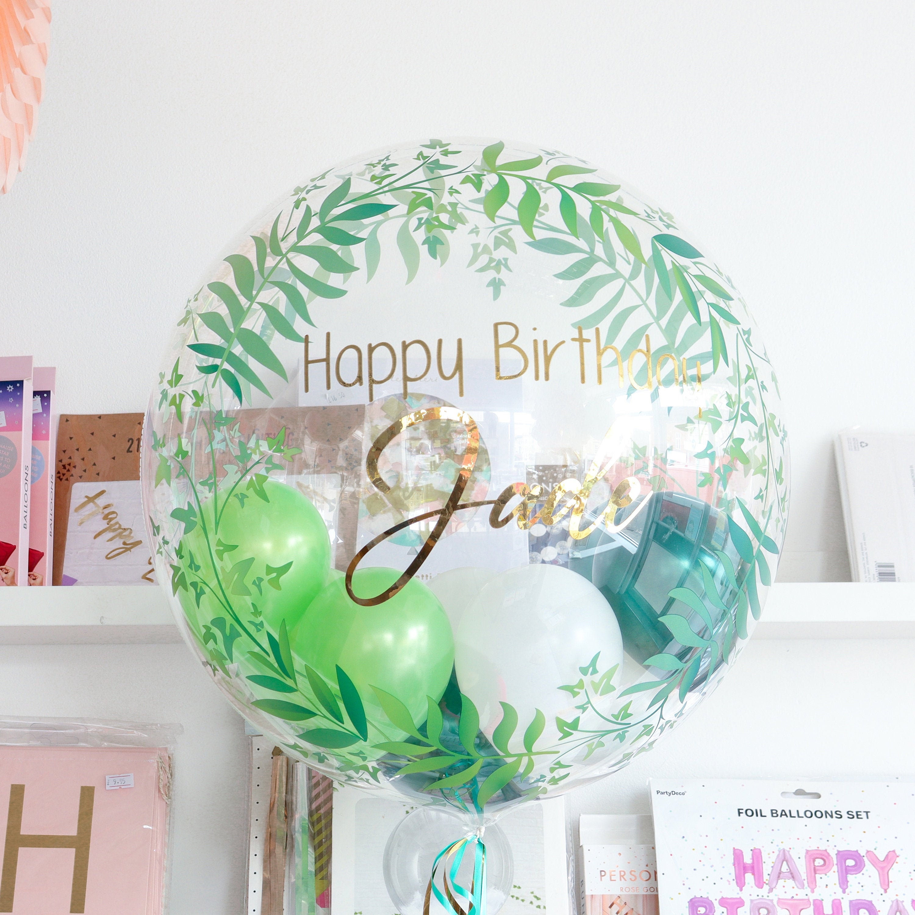 Box déco de table personnalisée thème tropical – Ballons Confettis Box