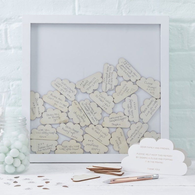 Hello World Baby Shower Guest Book Frame Guest Book Party Etsy