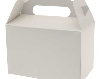 White Party Boxes: Birthday, Wedding Favor Treat Boxes - Pack of 6