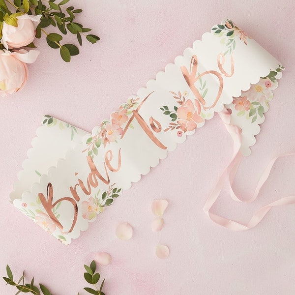 Floral Bride to Be Hen do Sash// Hen Party Sash //Team Bride //Hen do Outfit / Bride to Be / Wedding /Party decorations