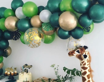 Jungle Animal Balloon Garland Kit/Tropical Wild Theme Balloon Arch /Green Balloon Garland/Tropical Birthday Decoration/Safari Party/Tropical