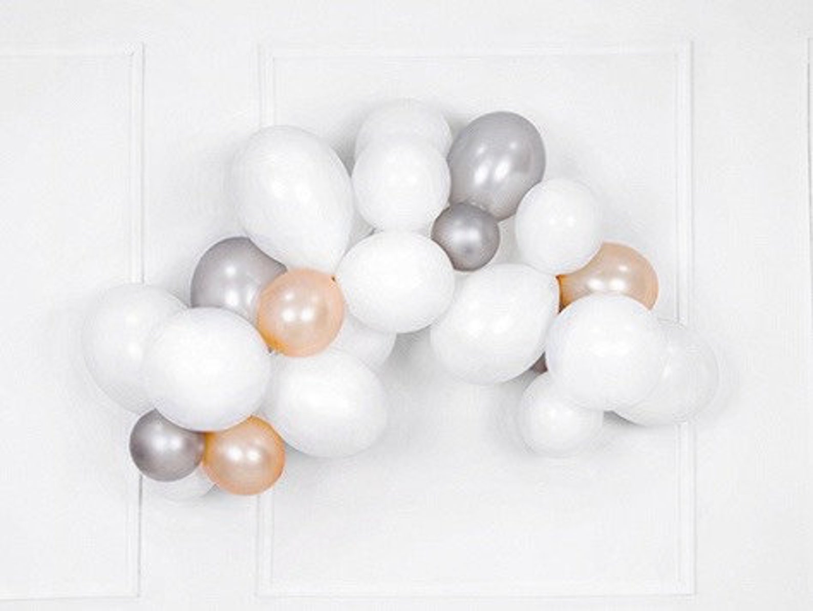 Balloon Garland Kit//rose Gold Silver and White Balloon Etsy UK