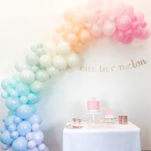 Rainbow Birthday Balloon Arch //Custom Colour Kit/Pastel Balloon Garland/Choose colours/Rose Gold Party/Party Decoration/Childrens Birthday image 2