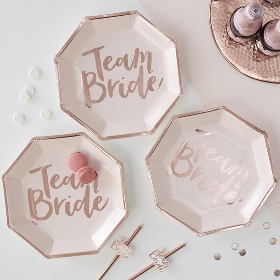 Team Bride Party Plates Hen Do Tableware Bride To Be Hen Etsy