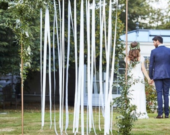 White Ribbon Hanging Wedding Back Drop//Hanging Wall/Wedding Reception Decoration /Wedding Backdrop /Photo Booth Backdrop/Photo Props//Bride