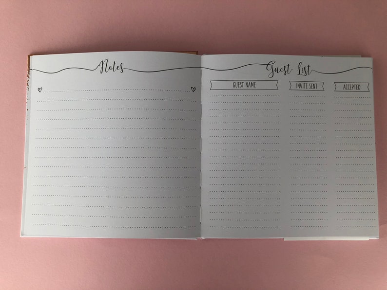 Rose Gold Wedding Planner Book // Bride to Be // Planen Sie Ihre Hochzeit // Hochzeitsgeschenk // Hochzeitsempfang // Hochzeitsvorbereitungen // Braut & Bräutigam Bild 6