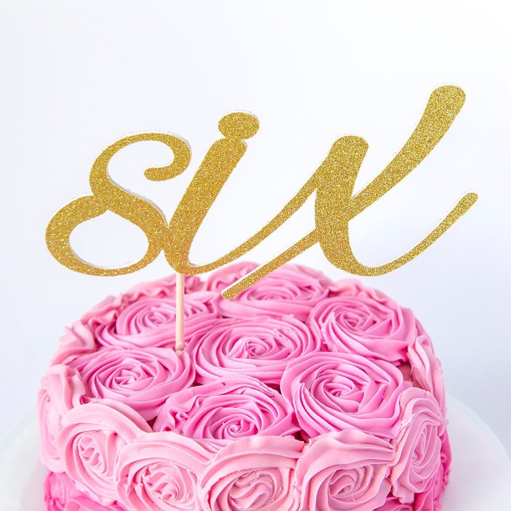 Buy Six Years Old Birthday Cake Topper Sixth Birthday Cake Online ...