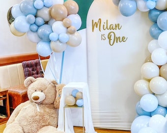 Neutrals and Baby Blue Birthday Balloon Arch //Baby Shower Balloon Garland/Baby Blue Balloon Garland/Baby Shower Backdrop/Party Decoration