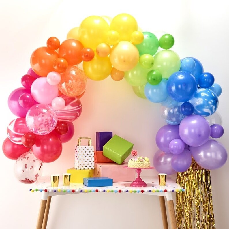 Rainbow Balloon Arch Kit // Balloon Arches // Birthday Decoration // Backdrop // Garland // Happy Birthday // Party Decoration // Backdrop image 4