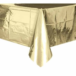 Copritavolo in oro metallizzato//Tovaglia/Decorazione per feste/Decorazione per la tavola/Tavolo per feste/Tovaglia d'oro/tovaglia metallica/compleanno d'oro