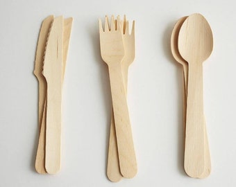 Wooden Birthday Cutlery Set// Party Table decoration// Tableware/ party cutlery// Picnic cutlery// Disposable wooden cutlery// Eco-friendly