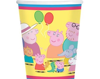 Peppa Pig Cup / / Tiere Papier Tasse / / Party-Dekoration / / Geschirr / / Geburtstagsparty / / Party-Feier / / besonderen Anlass / / Peppa Schwein