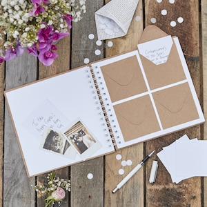 Libro de visitas de boda // Libro de visitas con sobre y tarjeta de notas // Recuerdos de invitados // Mensaje de boda para invitados // Notas para familiares y amigos // Original y diferente