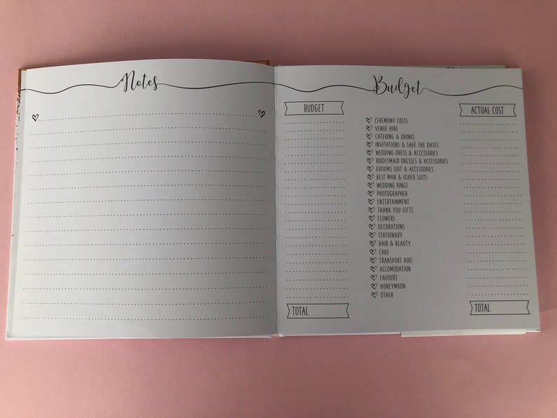 Rose Gold Wedding Planner Book // Bride to Be // Planen Sie Ihre Hochzeit // Hochzeitsgeschenk // Hochzeitsempfang // Hochzeitsvorbereitungen // Braut & Bräutigam Bild 5