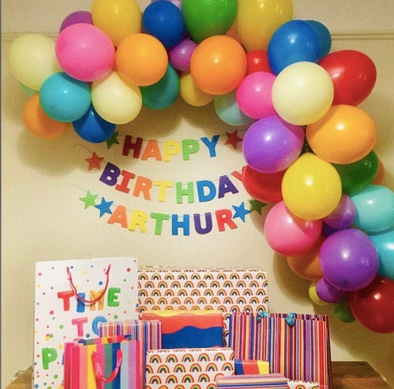 Birthday Balloon Arch Kit //multi Coloured Balloon Arch - Etsy